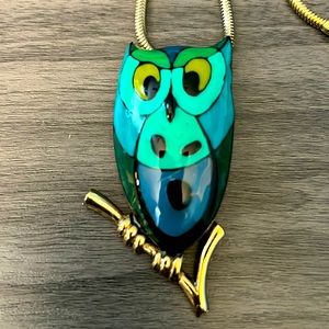 EISENBERG ⚜️ VINTAGE ENAMELED OWL NECKLACE